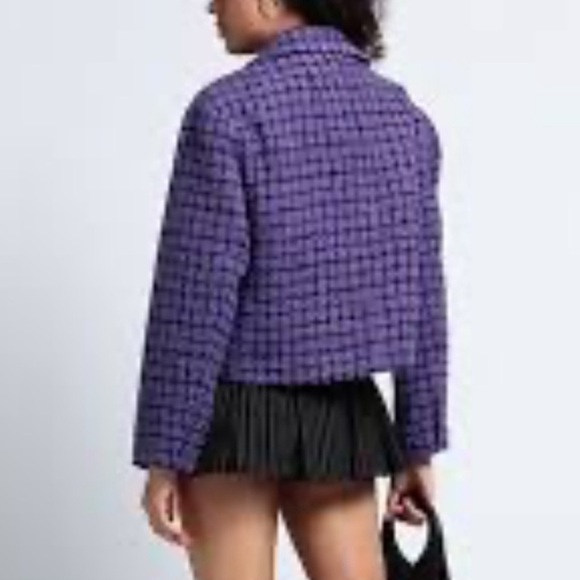 Sandro Simona Purple Tweed Double-Breasted Blazer 36/S/4 - Picture 8 of 10